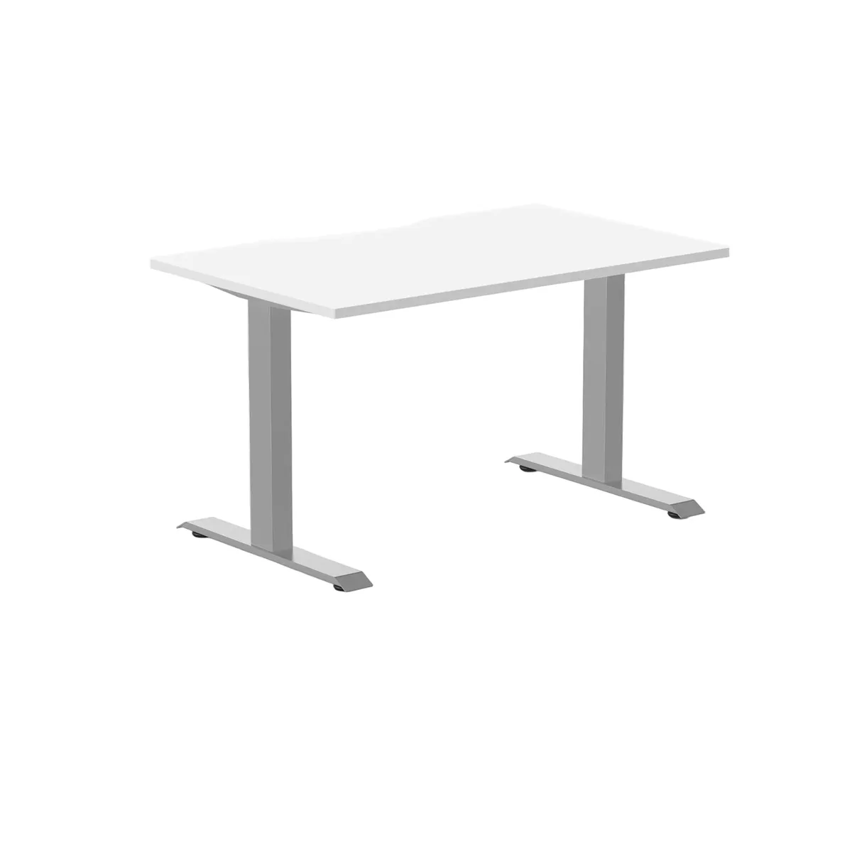 Desky Desky Zero Scalloped Laminate Office Desk White Grey 47.2 x 29.5 in — product photo