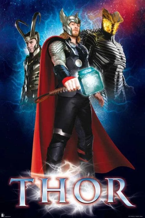 Marvel Thor poster on heavy paper, 24 by 36 inches