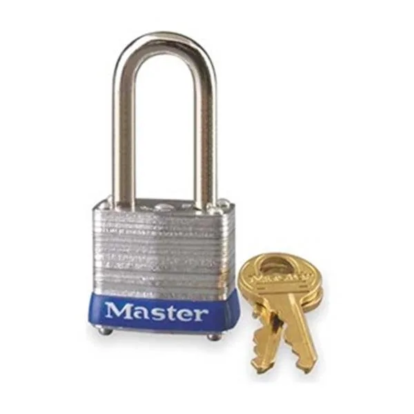 Silver rectangular steel padlock with 16 mm shackle and key number 241