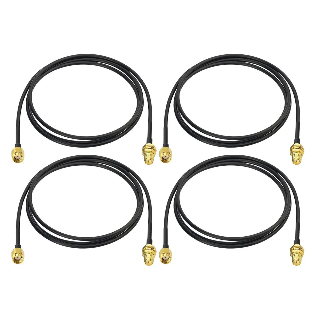 PISKEKAT PISKEKAT 4-Pack RP-SMA Male to Female Bulkhead RG174 1m — product photo