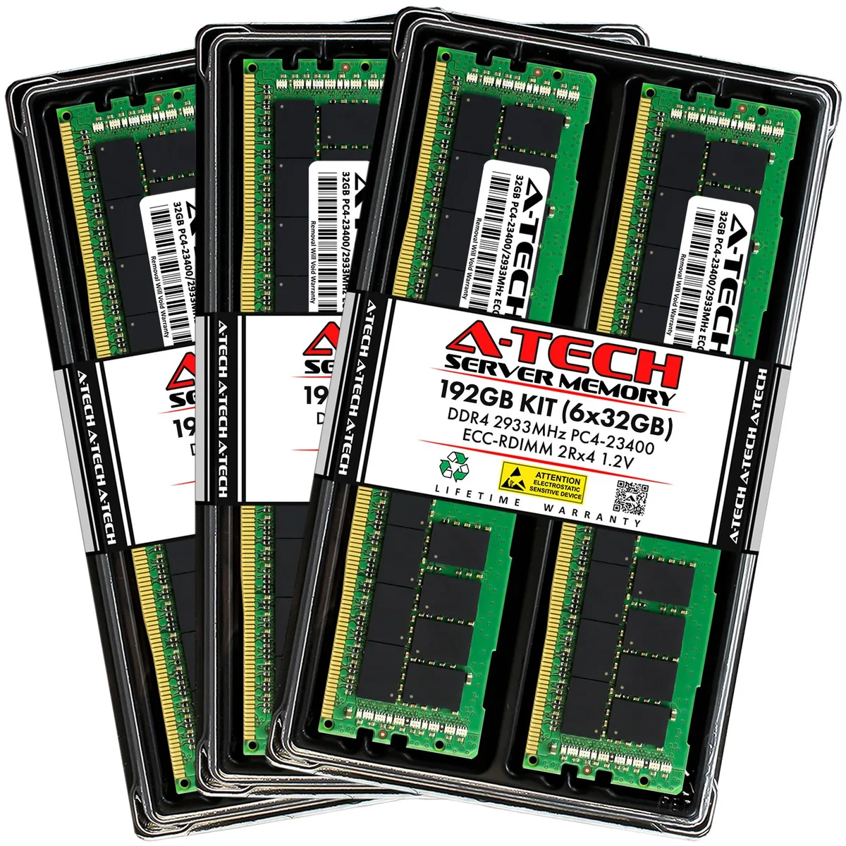 A-Tech A-Tech 192GB (6x32GB) DDR4 2933 ECC RDIMM Mac Pro 2019 memory upgrade — product photo