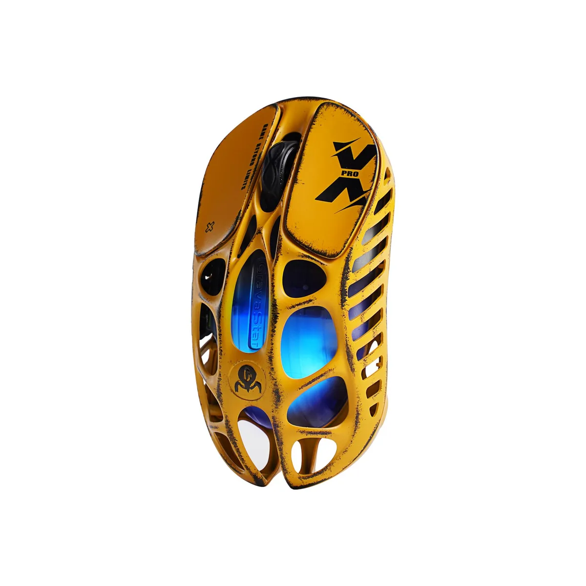 GravaStar GravaStar Mercury X PRO Battle Worn-Yellow gaming mouse — product photo
