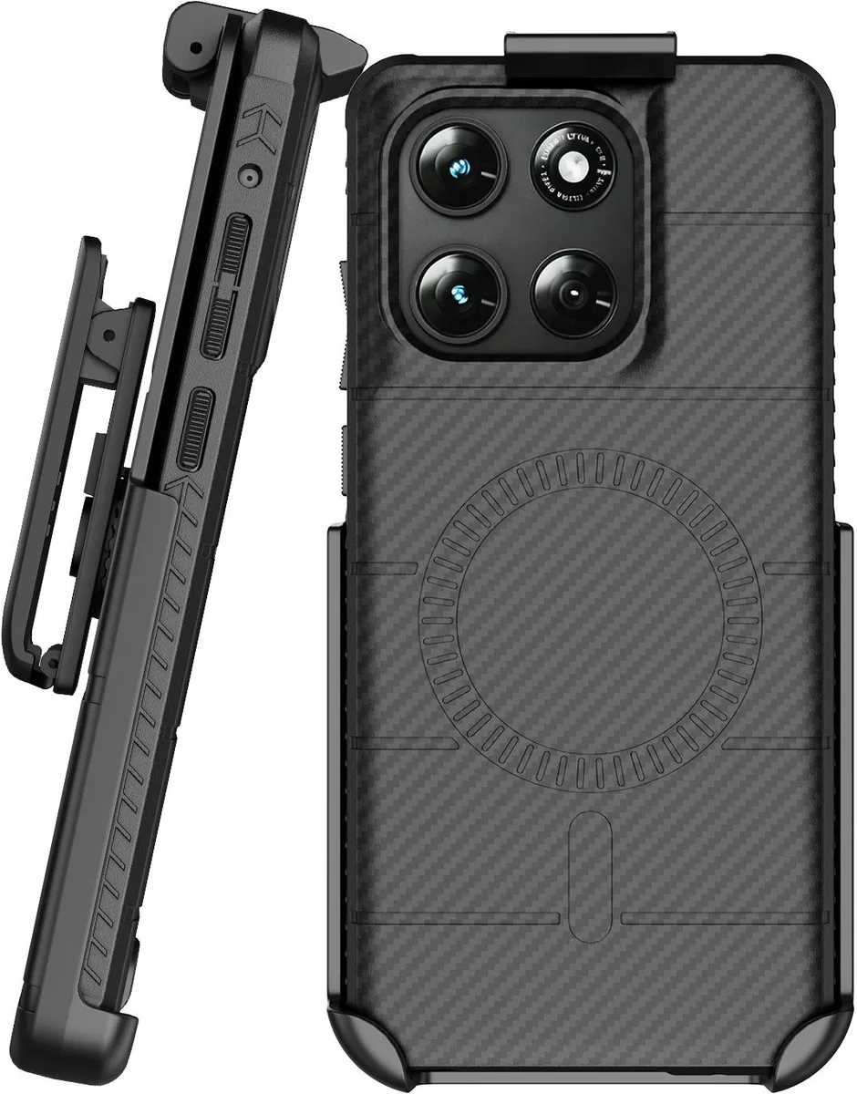 Nakedcellphone Nakedcellphone Case &amp; Clip for Moto G Stylus 2026/2025 Carbon Fiber MagSafe — product photo