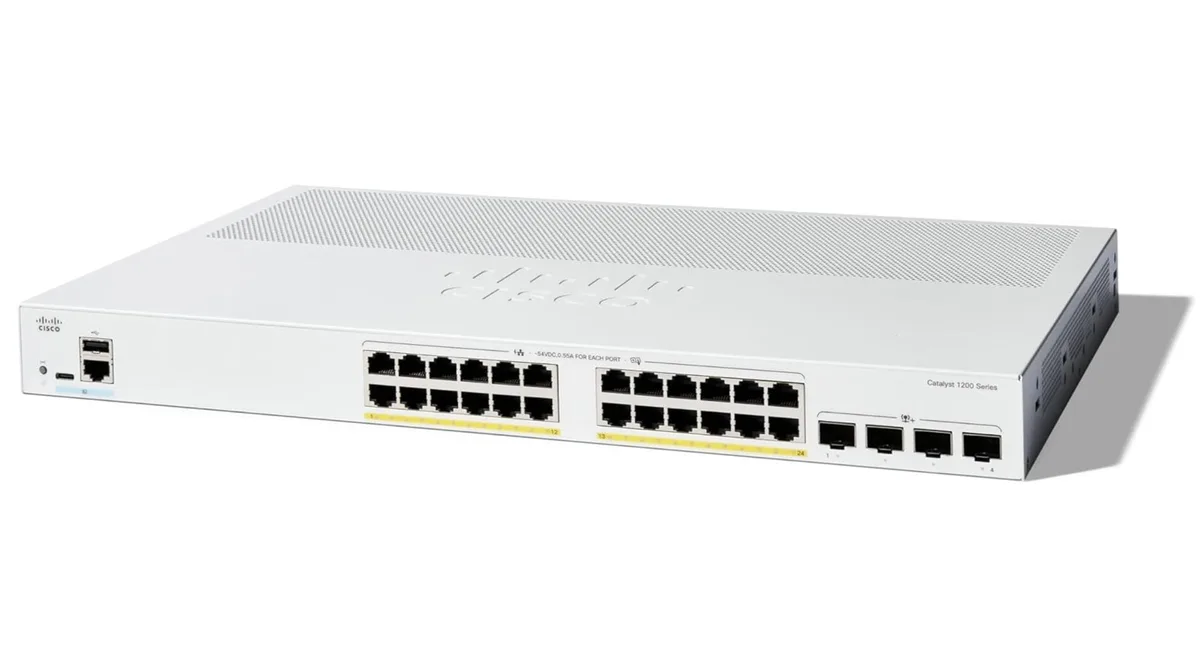 Cisco Systems, Inc. Cisco Systems, Inc. C1200-24P-4X network switch 24-port PoE+ 4×SFP+ layer 3 — product photo