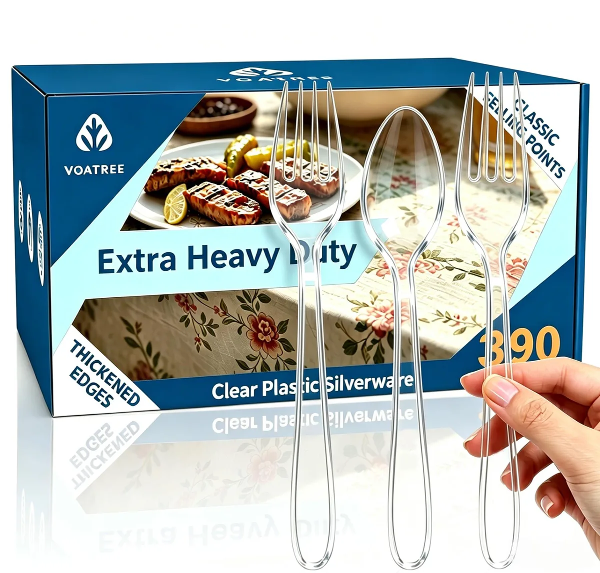 Bulk box of 390 black plastic forks and spoons