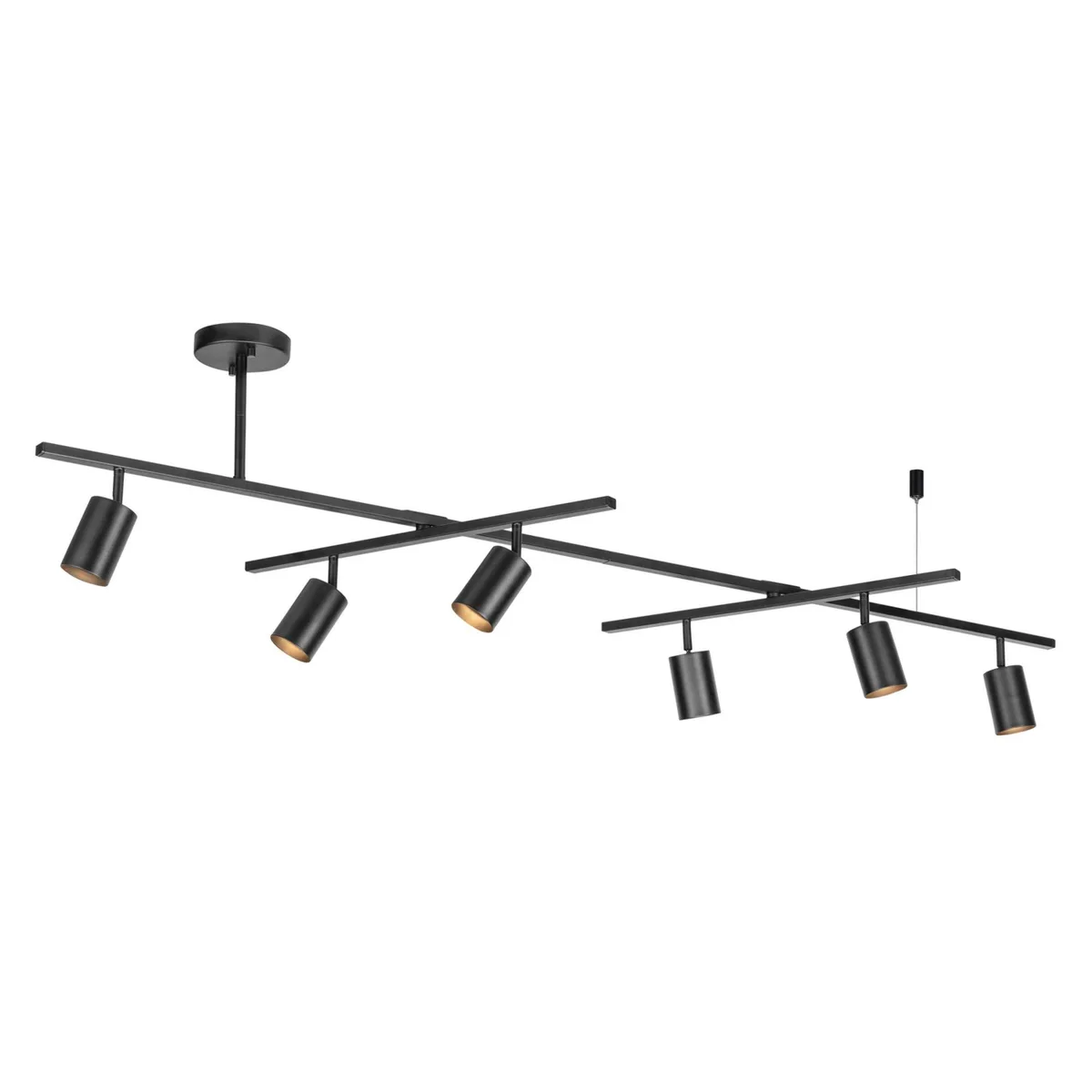 Matte black 64-inch track with six adjustable spot heads