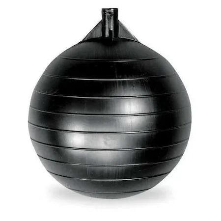 White plastic round float ball with threaded connection