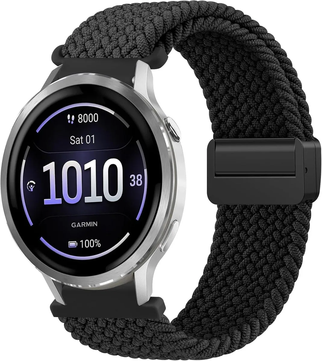 ETEIZU ETEIZU 18mm Braided Watch Band for Garmin Venu 4 41mm 3S 2S Vivoactive 4S Vivomove 3S Forerunner 255S 265S — product photo
