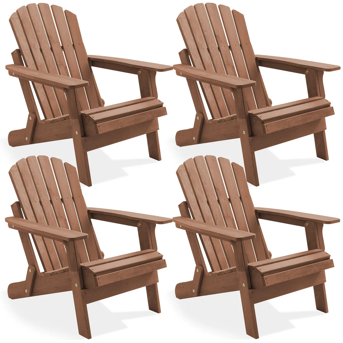 Casafield Casafield Oversized Folding Adirondack Chair, Set of 4 Cedar Wood, Espresso — product photo