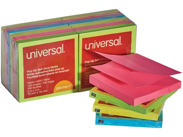 Universal Universal UNV35617 Sticky Notes 3 x 3 Assorted 100 Sheet 12 Pack — product photo