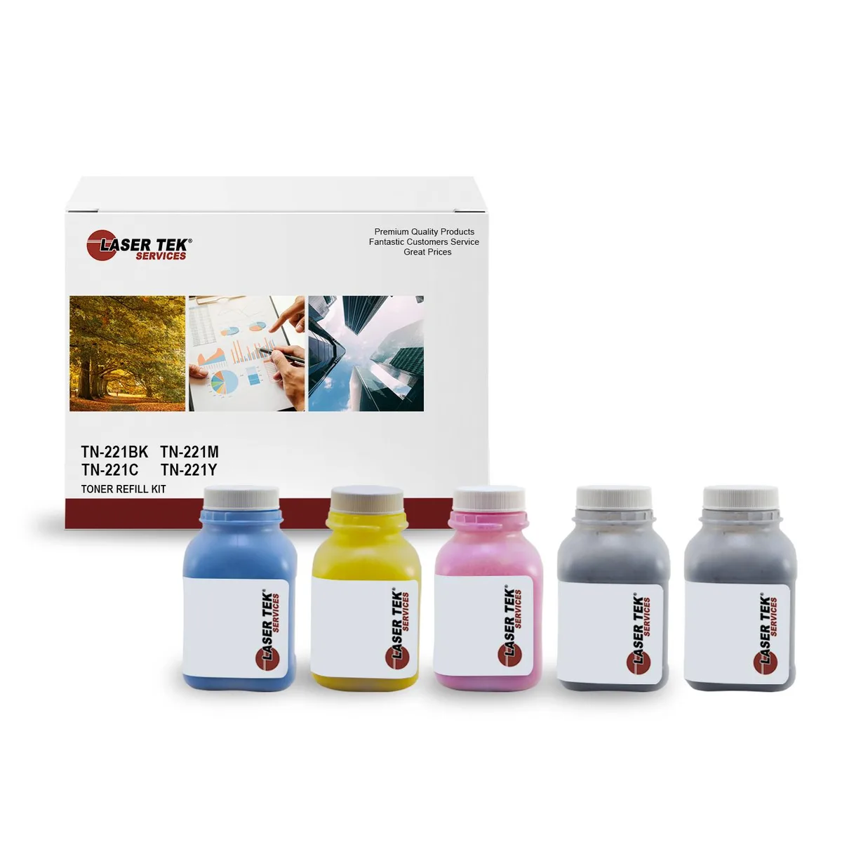 Laser Tek Services Laser Tek Services Compatible Toner Refill Kit 221 4 Colours Four Pack — product photo