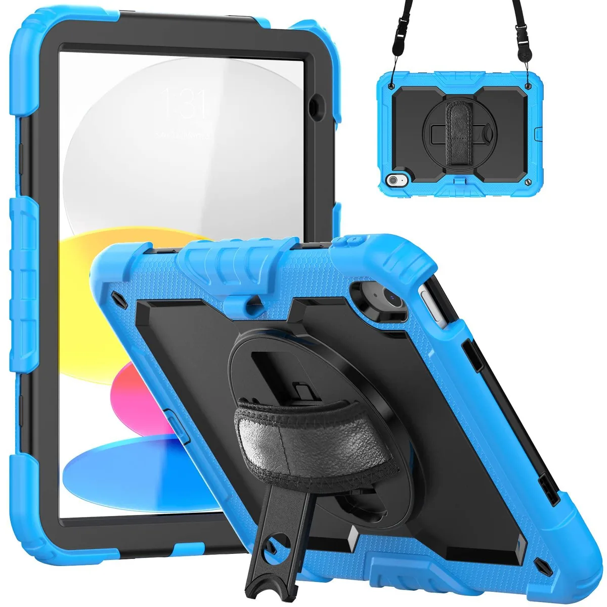 Timoom Timoom Heavy Duty Case 11/10.9" 360° Kickstand Strap Light Blue — product photo
