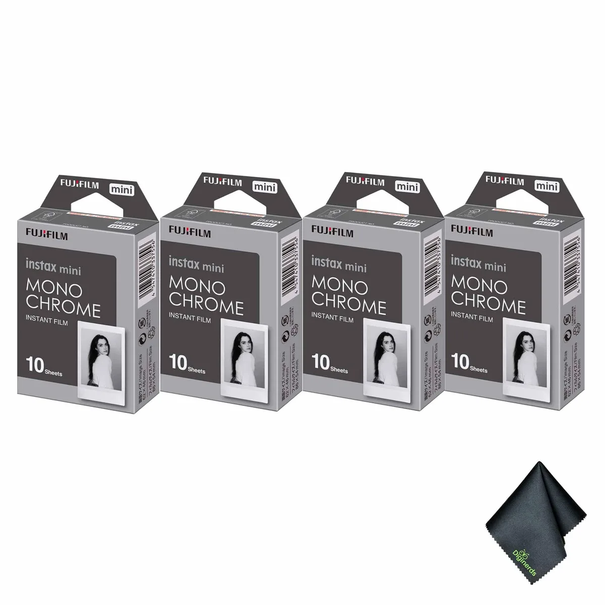 FUJIFILM FUJIFILM INSTAX MINI Monochrome Film 4×10 Exposure Pack with Cloth — product photo