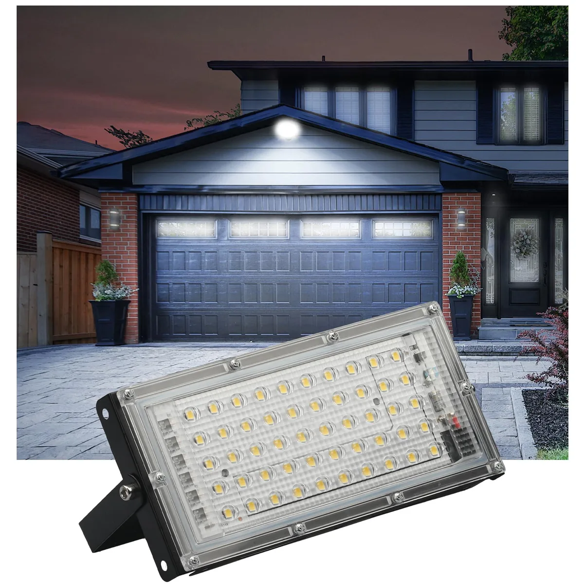  Tasolotoho 50W LED Flood Light Kit 6000lm 5000K IP66 6ft Cord — product photo