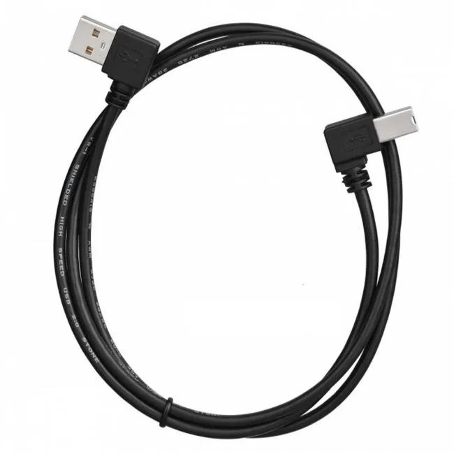 Cablecc Cablecc Left Angled USB 2.0 A Male to B Male 90° Braided Cable 50cm 100cm — product photo
