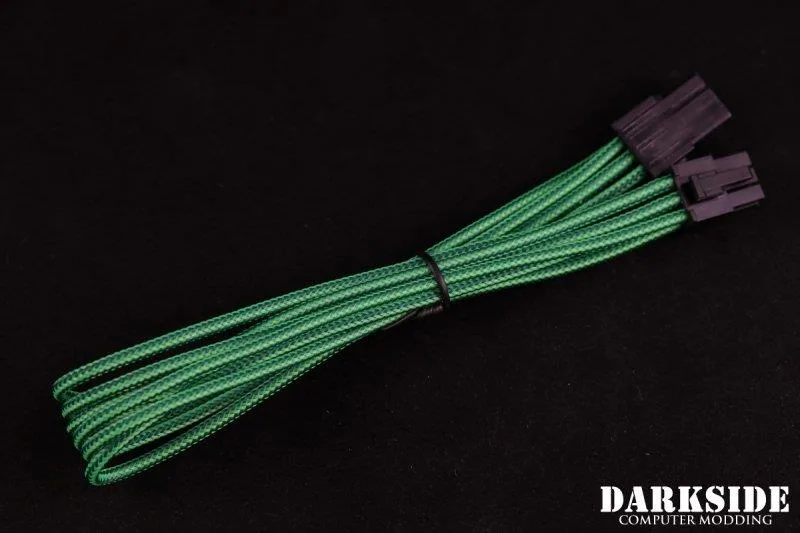 Darkside Computer Modding Darkside Computer Modding 6-Pin PCI-E 12" 30cm HSL Single Braid Extension Cable Commando UV Green — product photo