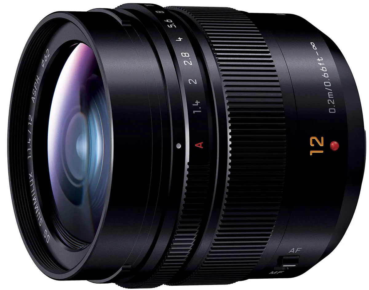 Panasonic Panasonic Leica DG Summilux 12mm f/1.4 ASPH. H-X012 camcorder lens — product photo
