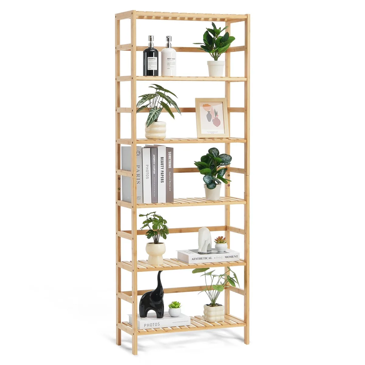 VEVOR VEVOR 6-Tier Bamboo Shelf 23.62 x 10.24 x 63.39 in — product photo