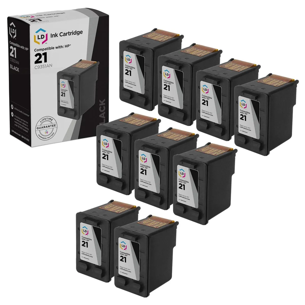 LD Products LD Products HP 21 C9351AN Black Ink Cartridge 9-Pack — product photo