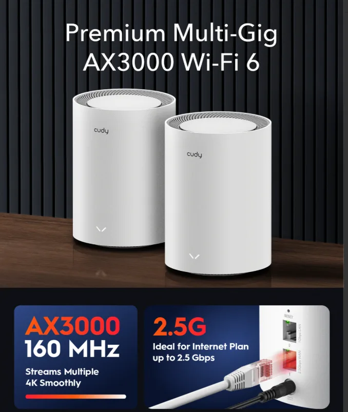 Cudy Cudy M3000(2-Pack) mesh Wi-Fi system — product photo