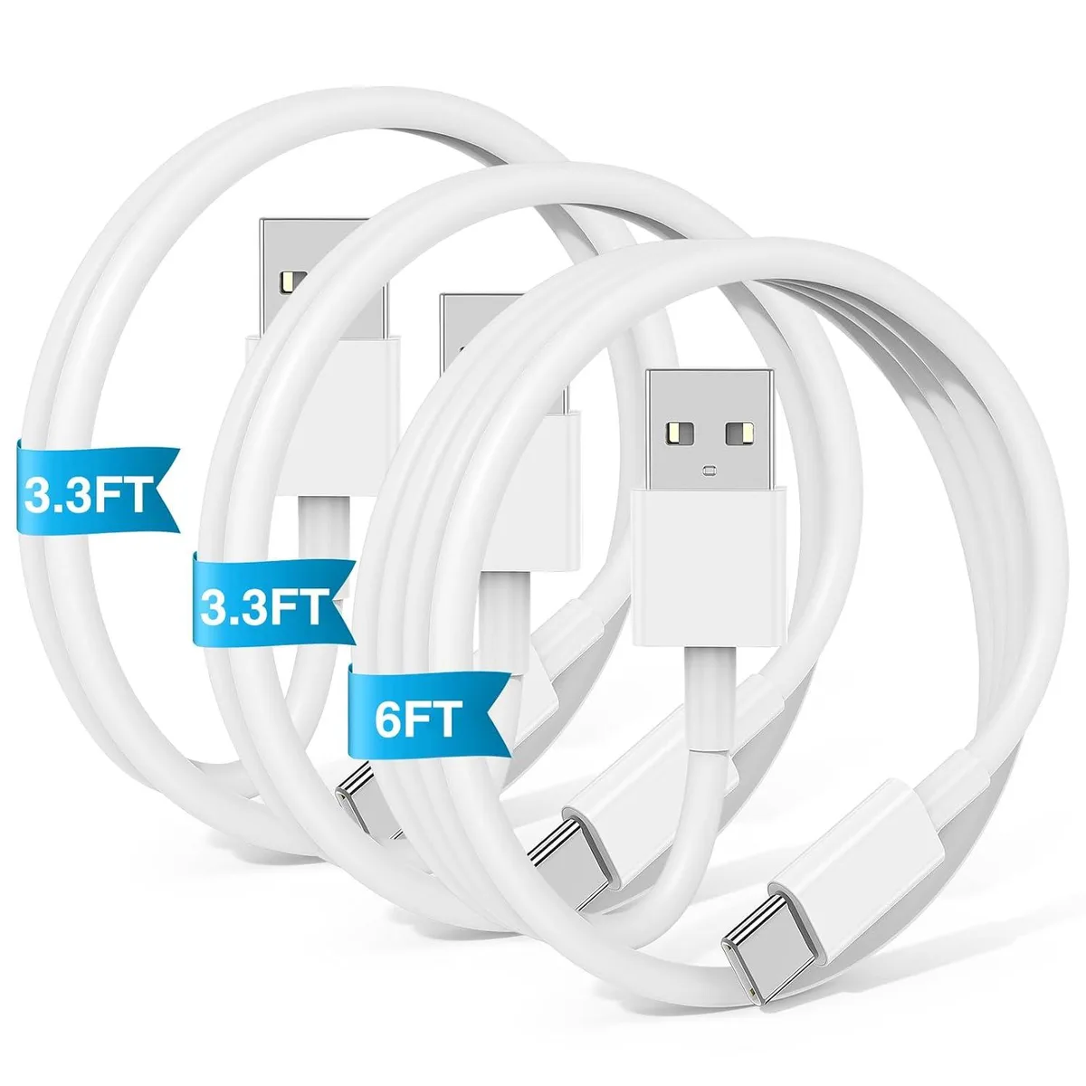 Miimall Miimall USB-A to USB-C CarPlay Cable 3-Pack 3.3FT 3.3FT 6FT — product photo