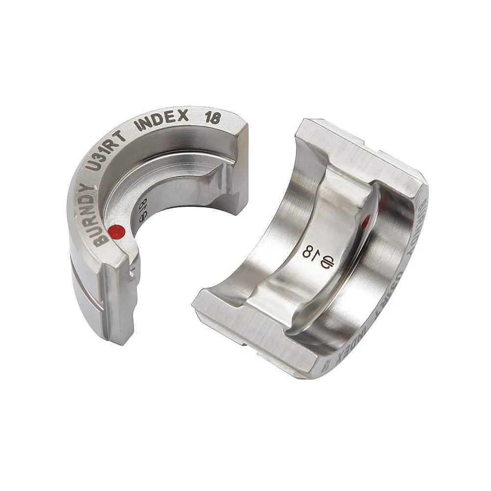 Burndy U31RT U-style crimping die set, 12 ton, red finish, for 350 kcmil copper lug