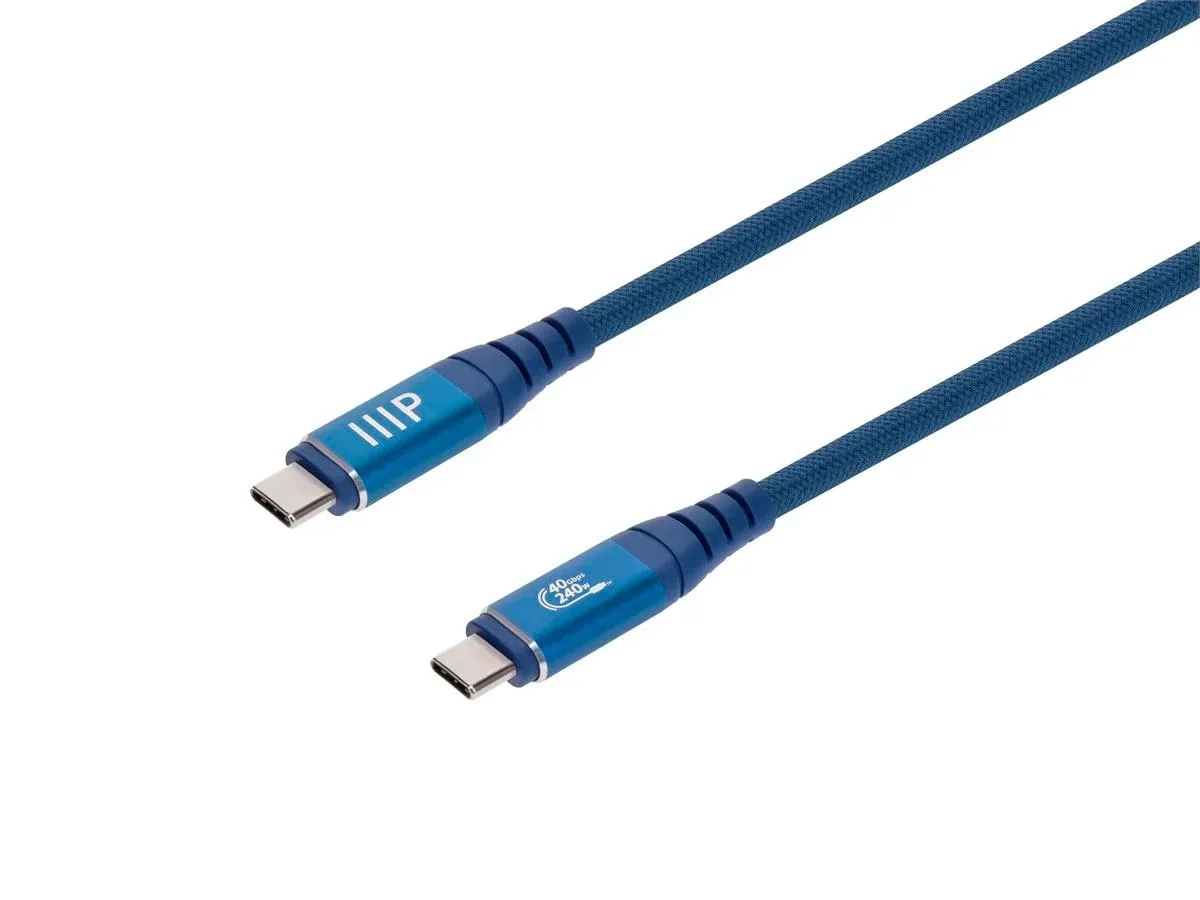 Monoprice Inc. Monoprice 147667 USB4 40Gbps Cable 240W EPR Braided 3ft Navy — product photo