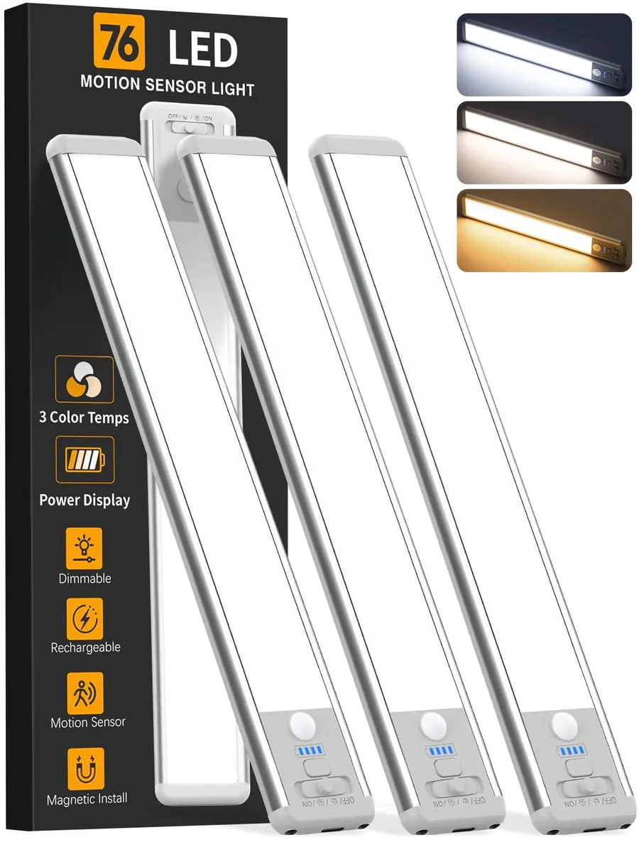  ZioeYiue Under Cabinet Lighting Wireless 3Pack — product photo