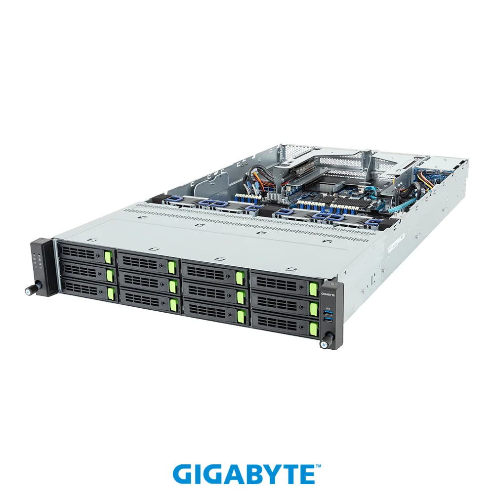 GIGABYTE GIGABYTE R284-S90-AAJ1 barebone server 2U 12+2-bay — product photo