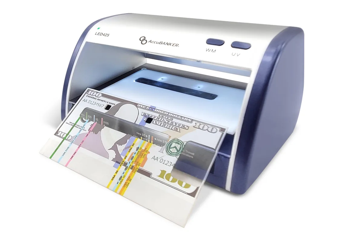 AccuBANKER AccuBANKER LED425 Counterfeit Bill Document Validator with Guide — product photo