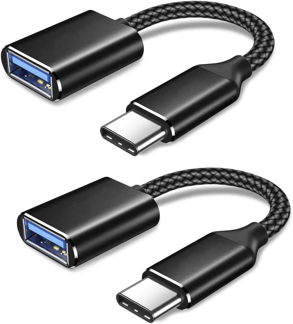 Corn Electronics Corn Electronics USB-C to USB 3.0 Female OTG Adapter 160mm 2-Pack Black — product photo