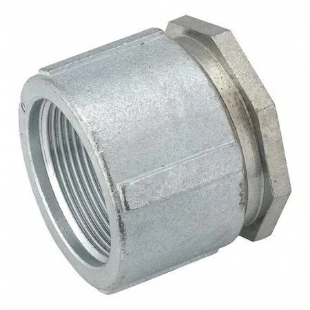 Gray iron threaded coupling, three-piece, plain finish