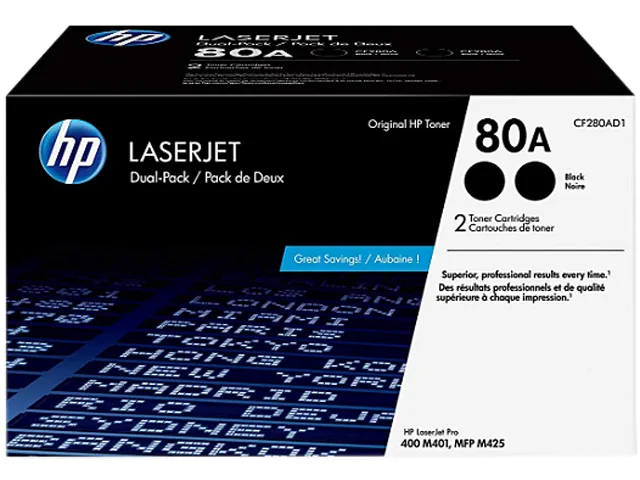 HP HP CF280AD1 Black Toner Cartridge 2-pack (2,560 pages each) — product photo