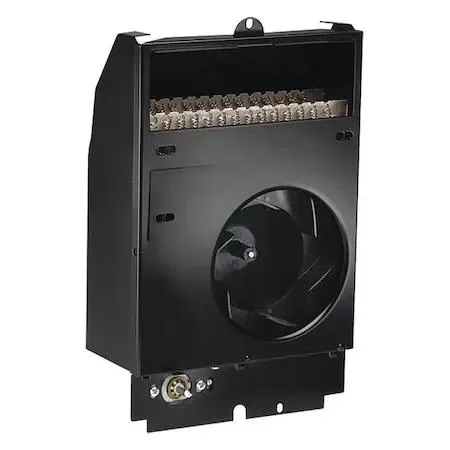 White rectangular wall-mounted heater with built-in thermostat