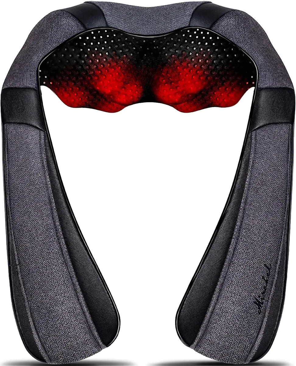 Gray rectangular massage mat with corded electric connection