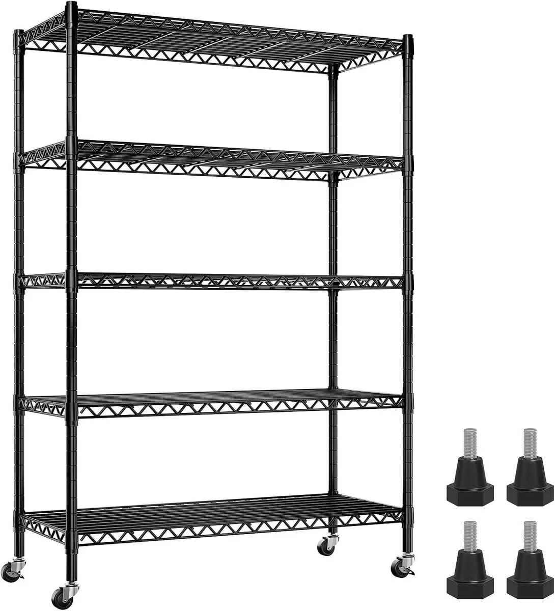 BFKK BFKK Wire Shelving Unit 35.4"W 15.7"D 73.6"H 5 Tier Office Furniture — product photo