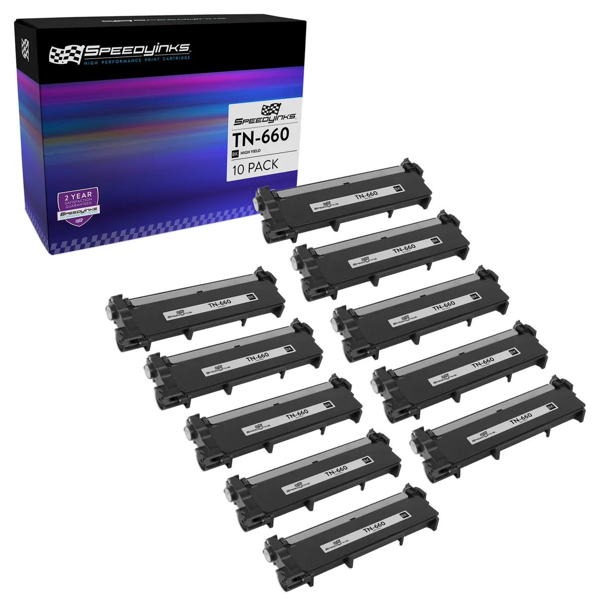 SpeedyInks SpeedyInks Compatible Toner Cartridge Replacement for Brother TN660 High-Yield (Black, 10-Pack) — product photo