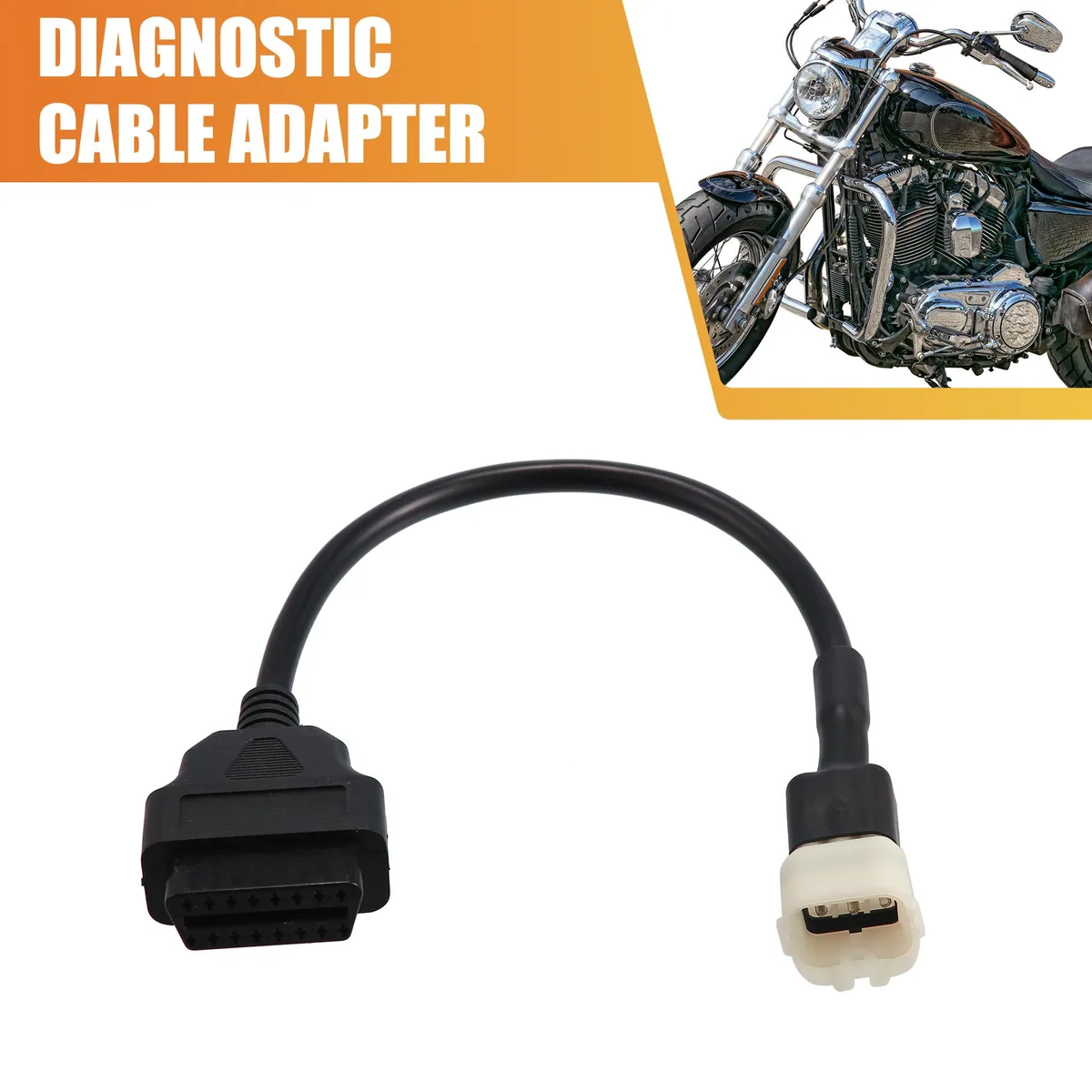Unique-Bargains Unique-Bargains 6 Pin to OBDII Motorcycle Diagnostic Adapter Cable 35cm — product photo