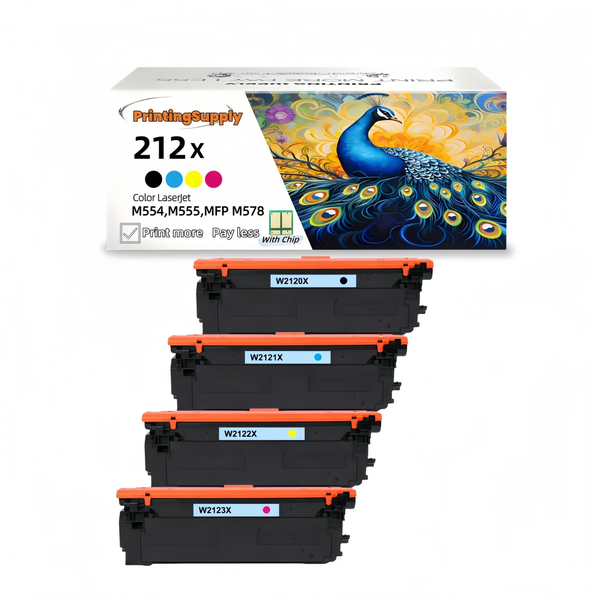 Ninestar Technology Ninestar Technology W2120X 4-Pack BK/C/M/Y High-Yield Toner Cartridge — product photo