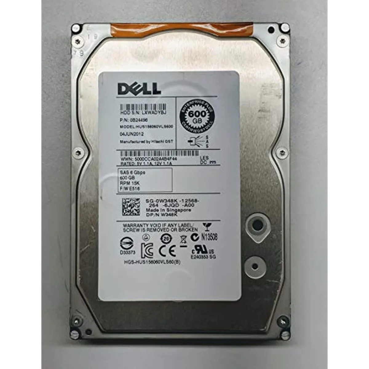 DELL DELL W348k 600Gb 15K Rpm SAS 3.5" internal hard drive — product photo