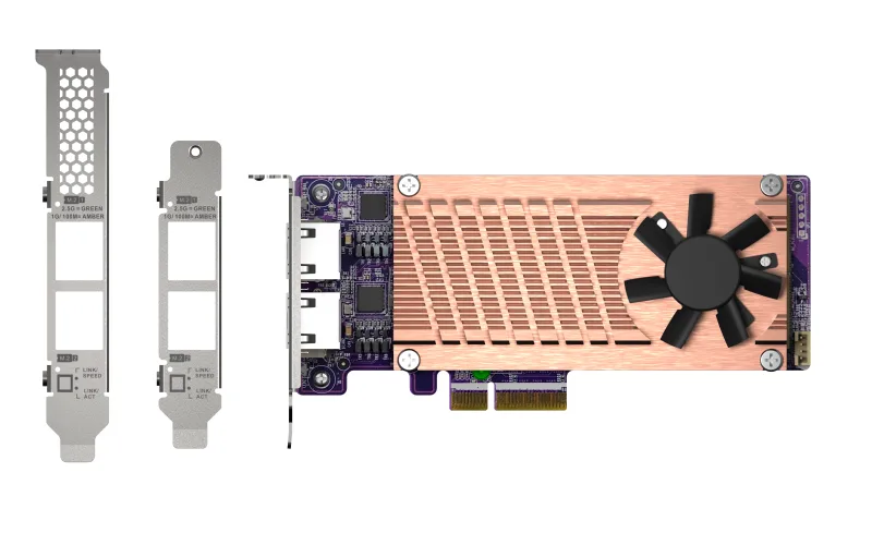 Qnap Qnap QM2-2P2G2T expansion card 2× M.2 2280 NVMe 2× 2.5GbE — product photo