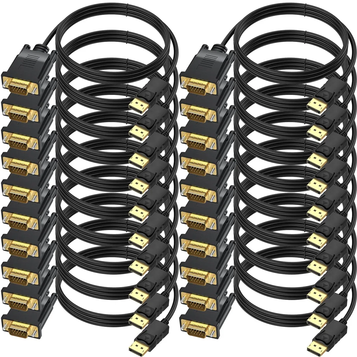 BUCIER BUCIER DisplayPort to VGA Cable 6 ft 20-Pack Male-to-Male 1080p 60Hz — product photo