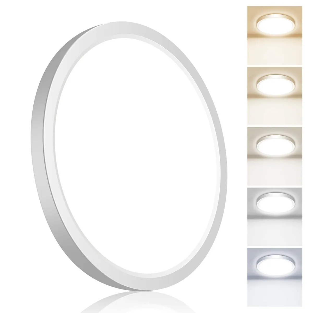 White ultra-thin 7 inch round LED flush mount ceiling light
