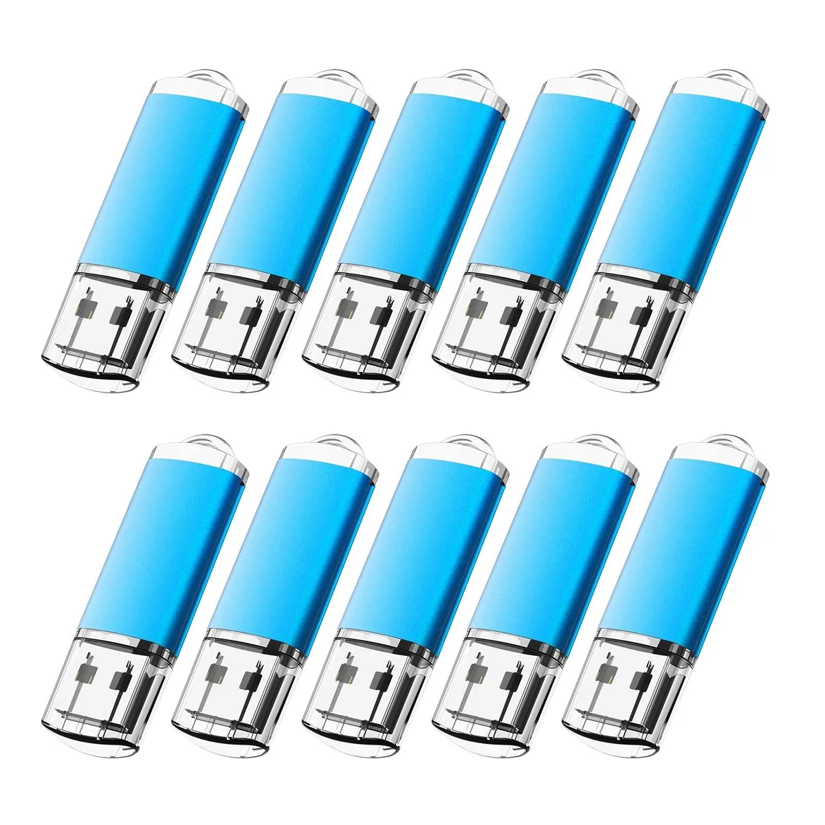 Kootion Kootion 32GB USB 2.0 Flash Drive 10 Pack Blue 2 in 1 accessory — product photo