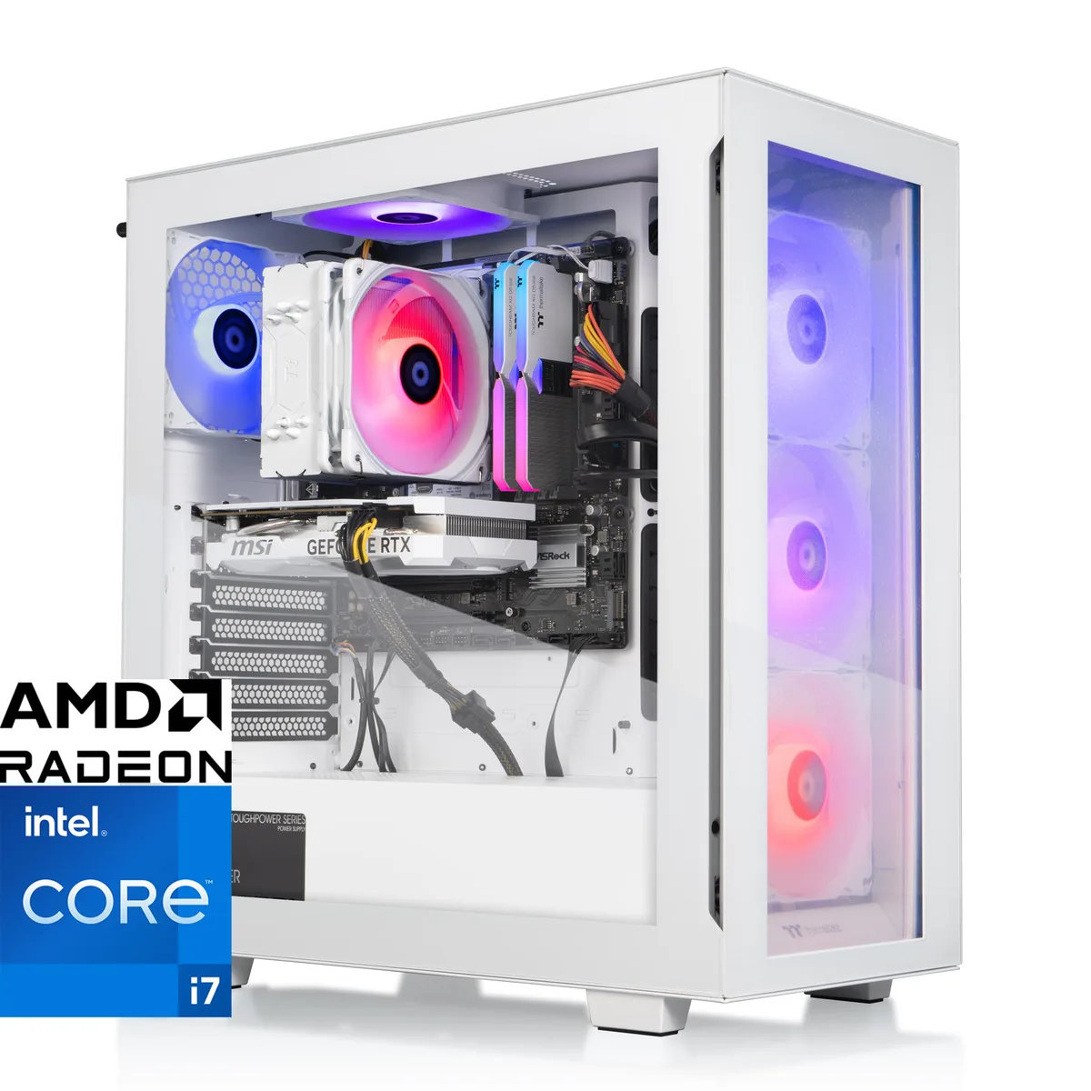 Thermaltake Thermaltake V35S-B760-97X-LCS gaming PC i7-14700F 32GB DDR5 1TB SSD RX 9070 XT 16GB White — product photo