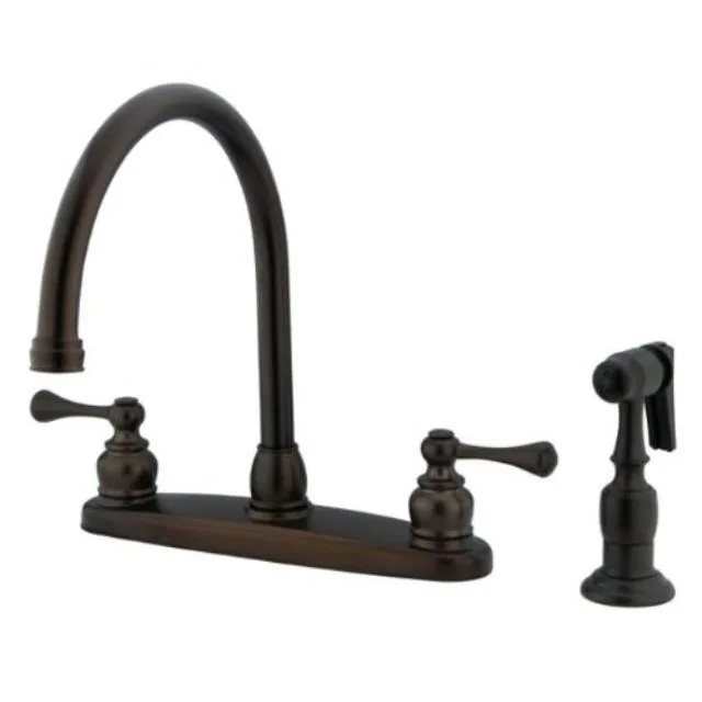 KINGSTON BRASS Kingston Brass KB725BLBS vintage gooseneck kitchen faucet oil rubbed bronze — product photo