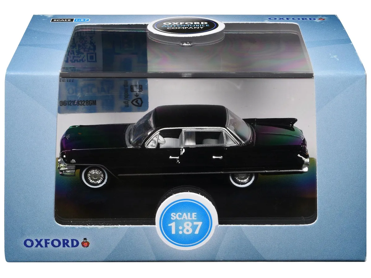 Oxford Diecast Oxford Diecast 1961 Cadillac Sedan DeVille Ebony Black White Interior 1/87 HO Diecast Car — product photo