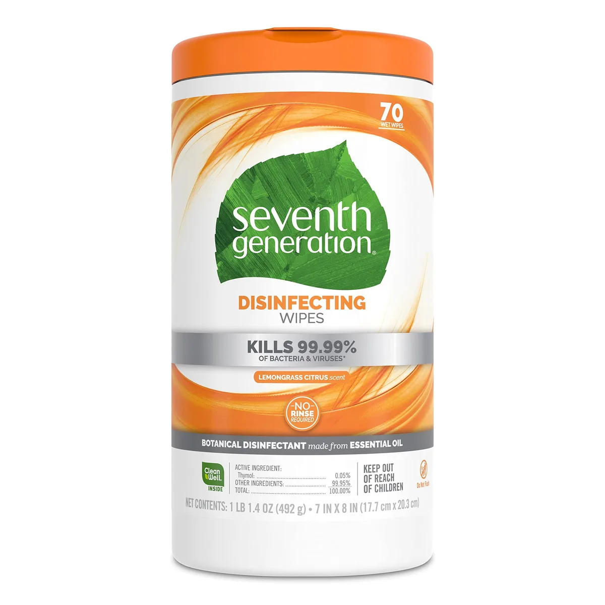 No Sew No Sew Disinfecting Multi-Surface Wipes Lemongrass Citrus 70 Count — product photo
