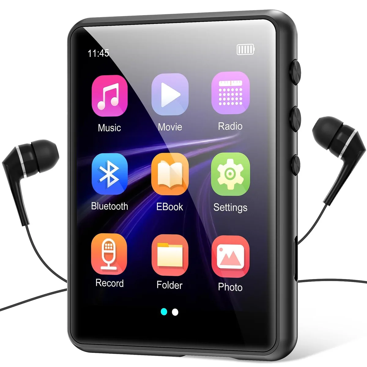  Conrain 64 GB MP3 Player Bluetooth 5.3 2.4 in Touchscreen Grey — product photo