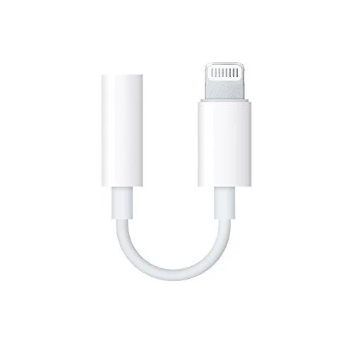 White Lightning to 3.5 mm audio adapter, compact dongle form
